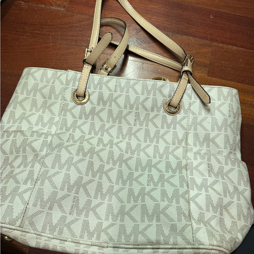Michael Kors Beige Monogram Tote